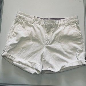 Banana Republic, WE Roll Up cuffed White Jean Shorts Size 10 stretch